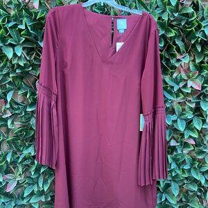Cece Crimson Bell Sleeve Midi Dress